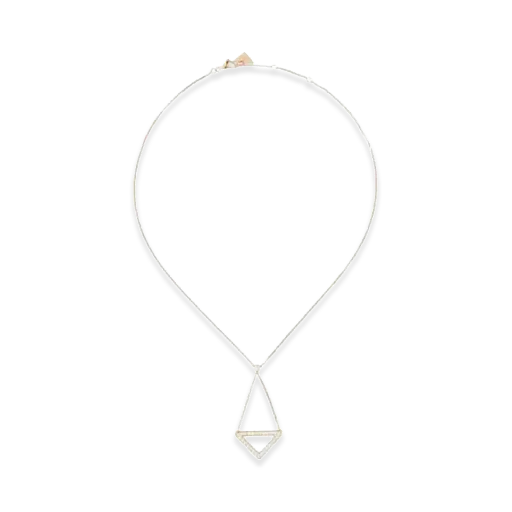 PRADA Eternal Gold Cut-Out Pendant Necklace in Yellow Gold with Diamonds