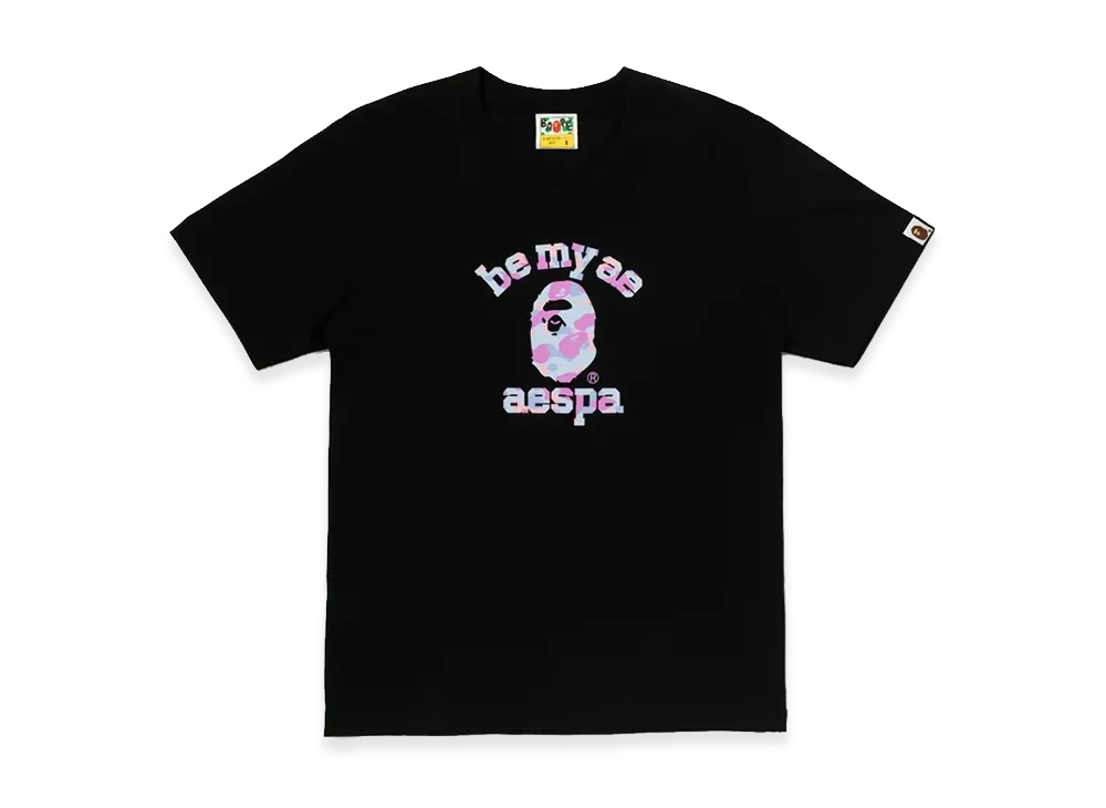 A BATHING APE x aespa Women's College Tee "Black"