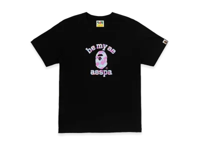 A BATHING APE x aespa Women's College Tee "Black"
