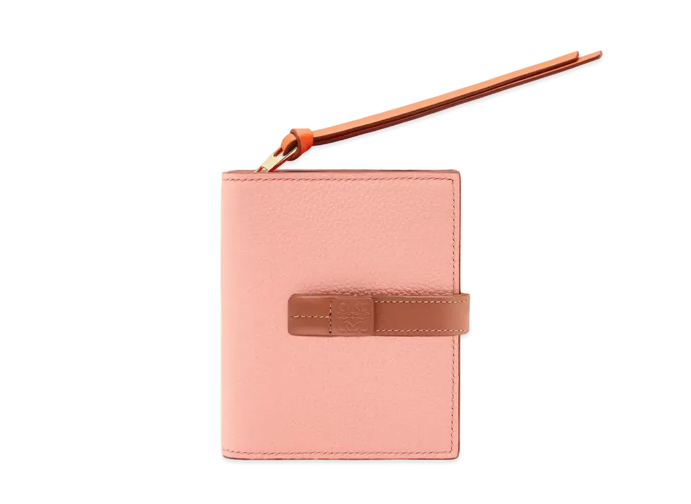 LOEWE Compact Zip Wallet In Soft Grained Calfskin "Blossom/Tan"