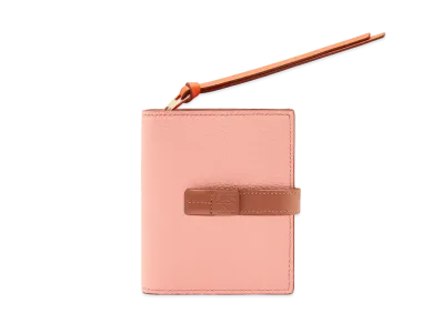 LOEWE Compact Zip Wallet In Soft Grained Calfskin "Blossom/Tan"