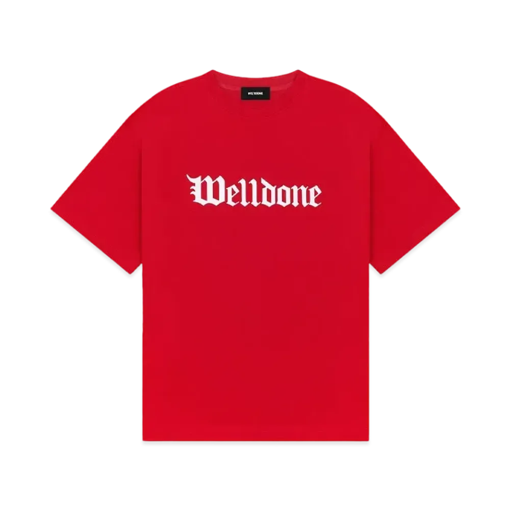 WE11DONE Gothic Logo T-shirt "Red"
