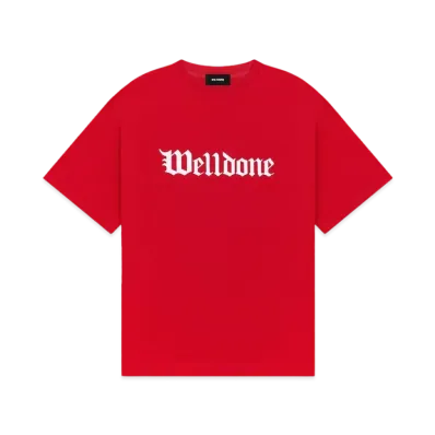 WE11DONE Gothic Logo T-shirt "Red"