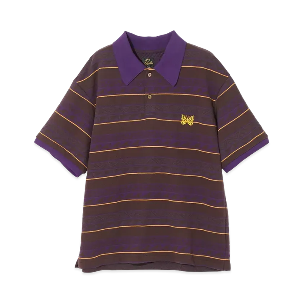 NEEDLES S/S Polo - Cotton Jacquard Jersey "Purple"