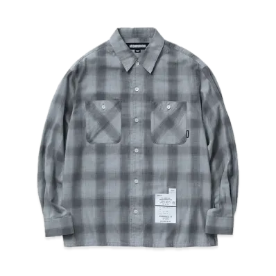 NEIGHBORHOOD Hombre Check Shirt LS "Light Gray/Gray"