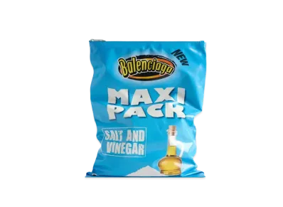 BALENCIAGA Chips Bag Glossy Calfskin "Blue"