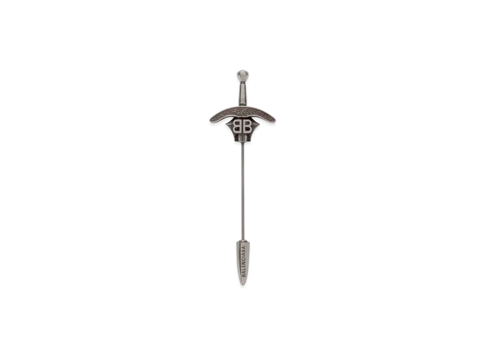BALENCIAGA Goth Sword Brooch "Antique Silver"