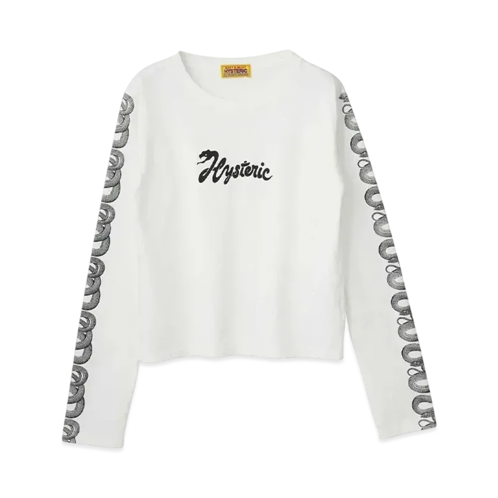 HYSTERIC GLAMOUR Snake Sleeve Short T-Shirt "White"