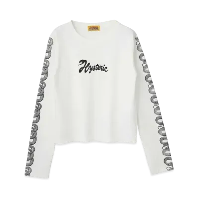 HYSTERIC GLAMOUR Snake Sleeve Short T-Shirt "White"