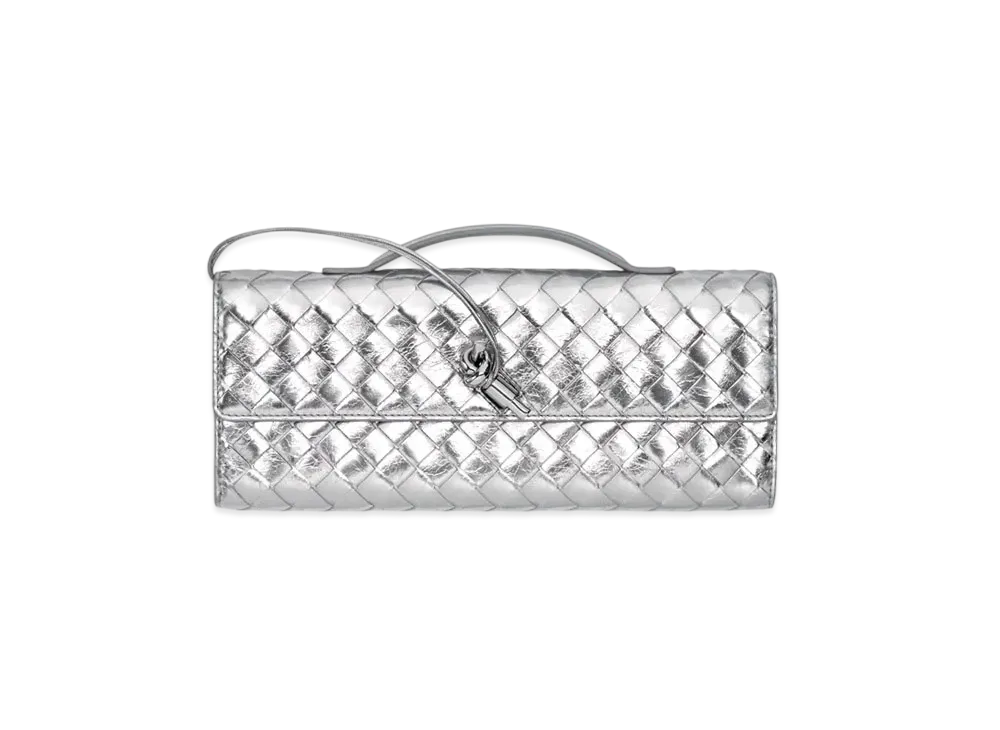 Bottega Veneta Andiamo Clutch "Silver"