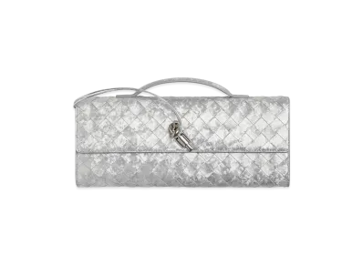 Bottega Veneta Andiamo Clutch Bag "Silver"