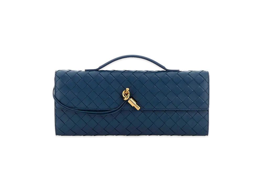 Bottega Veneta Women's Leather Andiamo Handbag "Navy Blue"