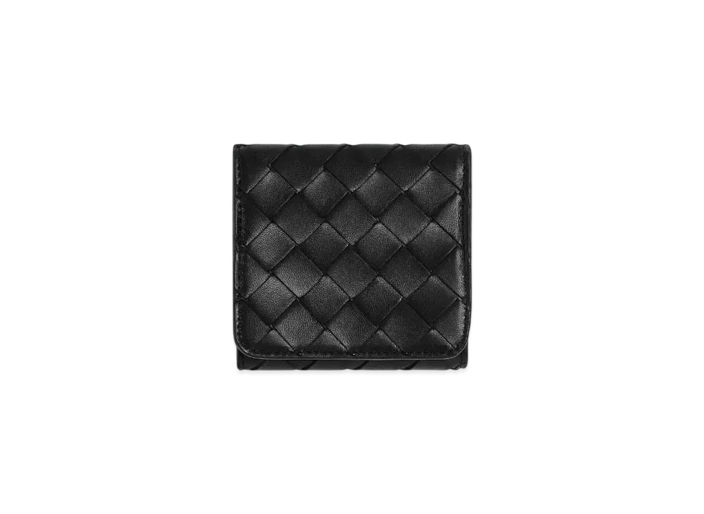 Bottega Veneta Intrecciato Compact Tri-Fold Wallet "Black"