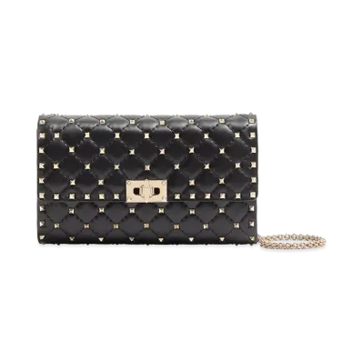 Valentino Women's Rockstud Spike Nappa Shoulder Bag "Black"