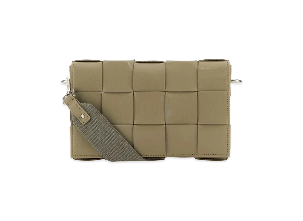 Bottega Veneta Leather Cassette Crossbody Bag "Sage Green"