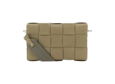 Bottega Veneta Leather Cassette Crossbody Bag "Sage Green"
