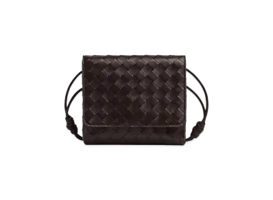 Bottega Veneta Intrecciato Woven Mini Crossbody Bag "Fondente"