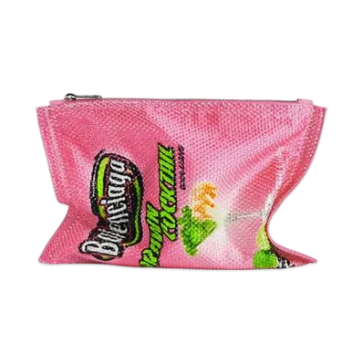 BALENCIAGA Chips Bag Small with Rhinestones "Pink"