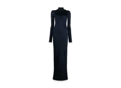 Saint Laurent Women's Long Viscose Dress "Navy"