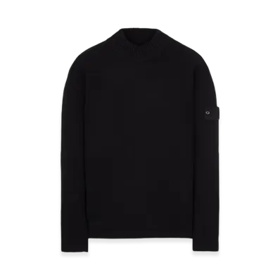 Stone Island 558FA Ghost Piece Geelong Wool Mock Neck Knit - 23FW "Black"