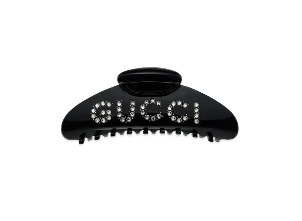 グッチ クリスタル 装飾「GUCCI」ヘア クリップ 741950 JAAE0 8802