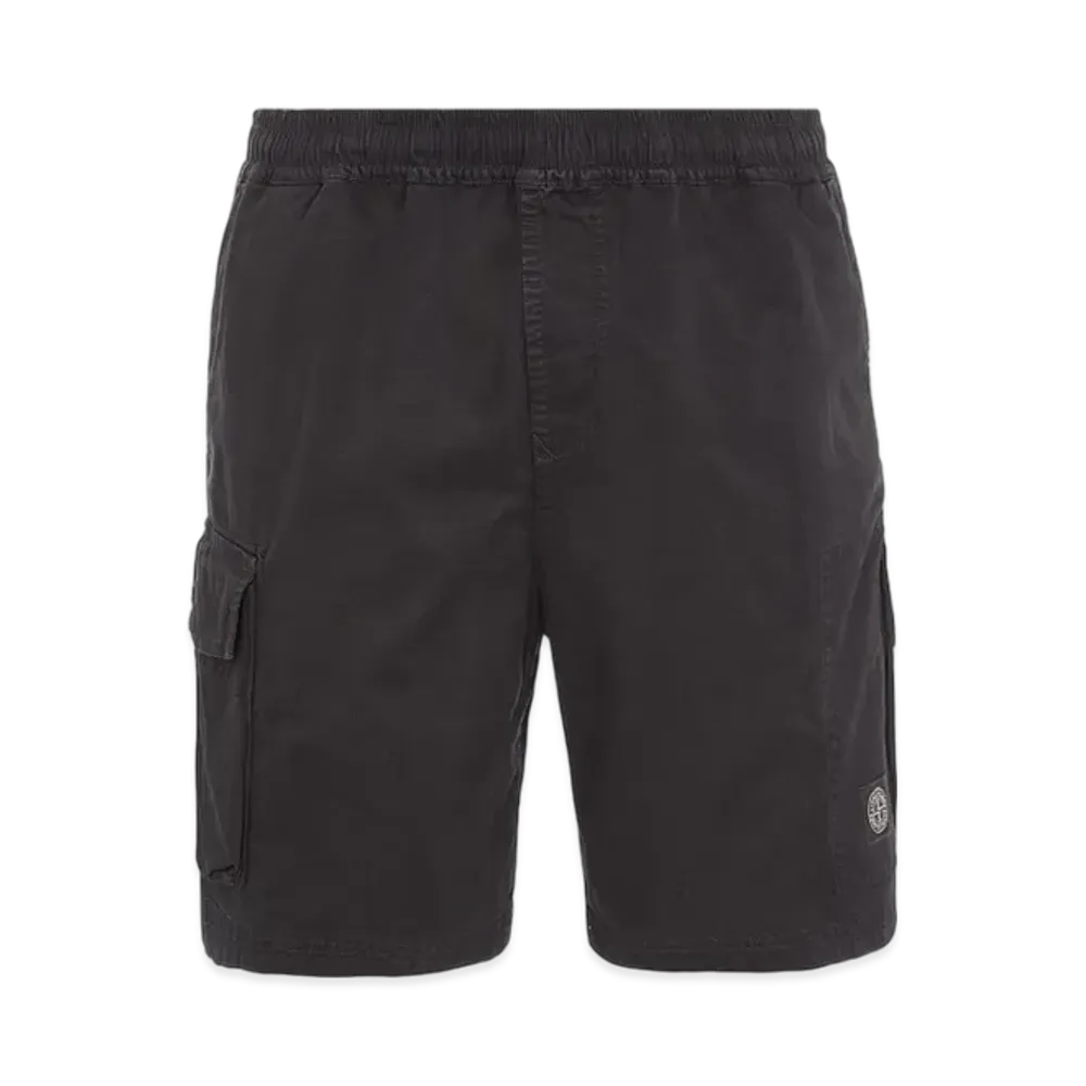Stone Island L1304 Organic Cotton Old Treatment Cargo Bermuda Shorts - 23SS "Black"