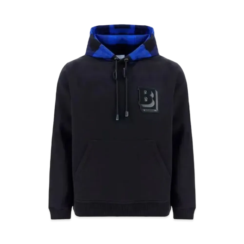 Burberry Men's Samuel Check Logo Hoodie "Black"