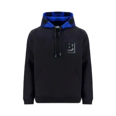 Burberry Men's Samuel Check Logo Hoodie "Black"