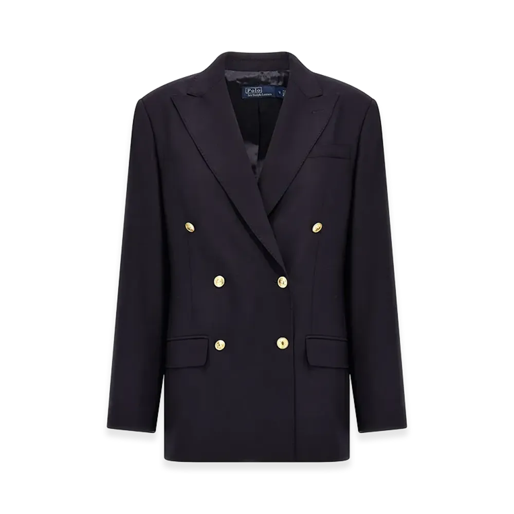 Polo Ralph Lauren Women's Double-Breasted Wool Blazer "Dark Blue"