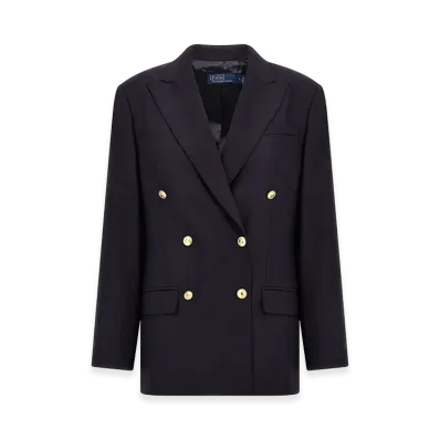 Polo Ralph Lauren Women's Double-Breasted Wool Blazer "Dark Blue"
