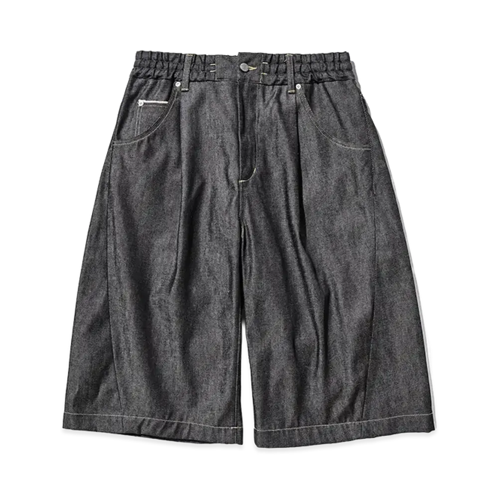 CLESSTE Vintage Dyed Selvedge Denim City Baggy Half Pants "Rigid Indigo"