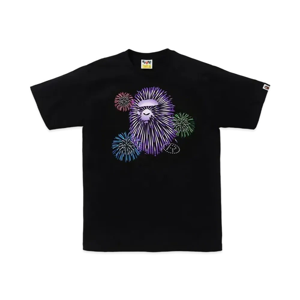 A BATHING APE Ape Head Firework Tee #2 "Black"