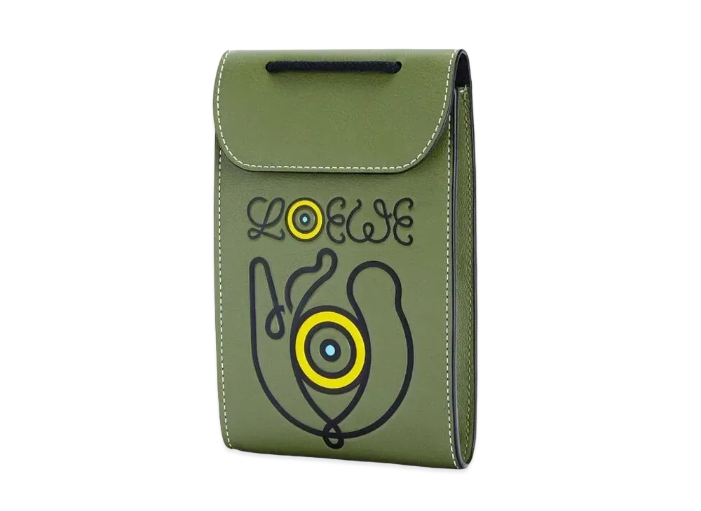 LOEWE Neck Pocket In Classic Calfskin "Khaki Green"