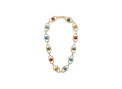 GUCCI Eye Motif with Interlocking Necklace "Silver"