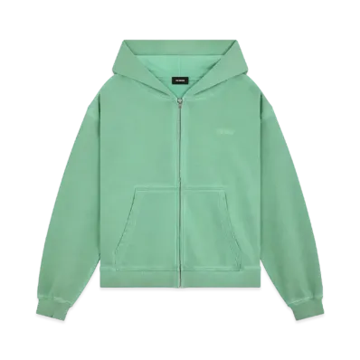 WE11DONE Dirty Washed Zip-up Hoodie "Mint"