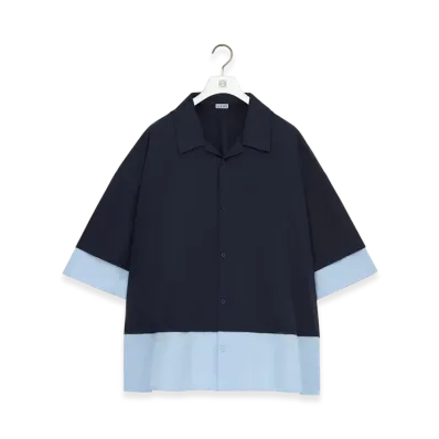 LOEWE Short-Sleeve Shirt "Dark Navy/Light Blue"