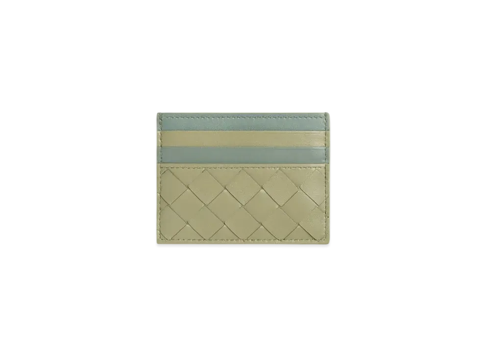 Bottega Veneta Intrecciato Credit Card Case "Travertine/New Sauge"