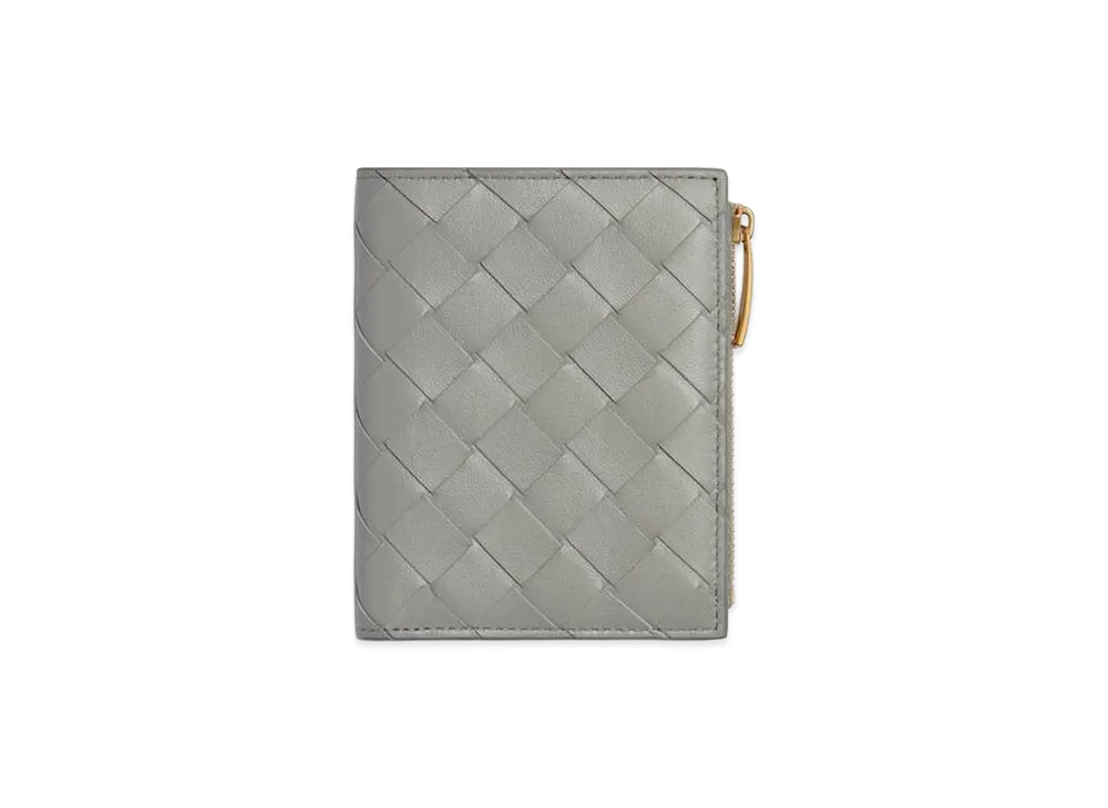 Bottega Veneta Intrecciato Small Bi-Fold Wallet "Sterling/Space"