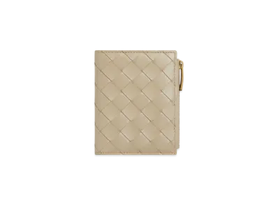 Bottega Veneta Intrecciato Small Bi-Fold Wallet "Ecru/Glacier"