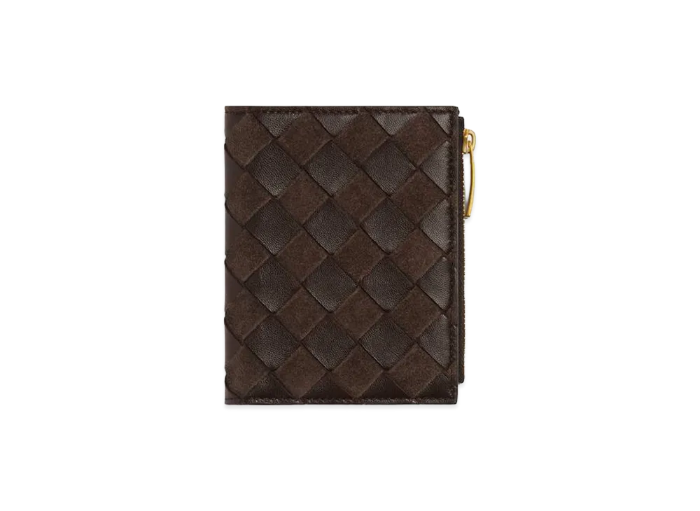 Bottega Veneta Intrecciato Small Bi-Fold Wallet "Fondente"