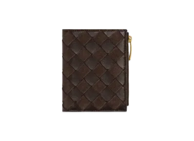 Bottega Veneta Intrecciato Small Bi-Fold Wallet "Fondente"