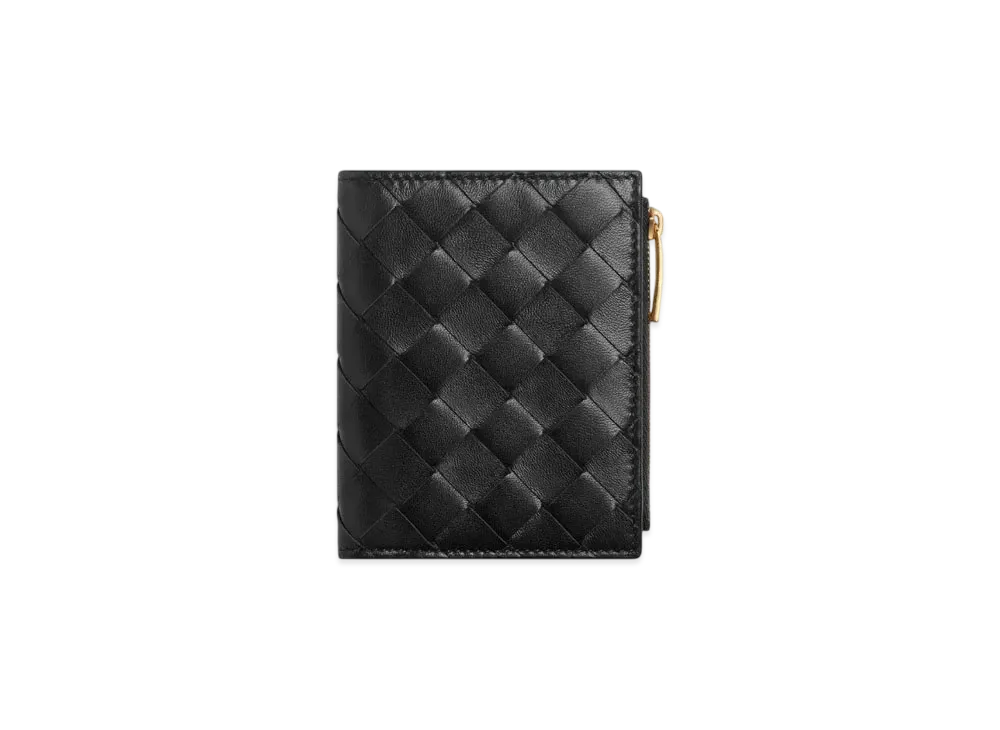 Bottega Veneta Intrecciato Small Bi-Fold Wallet "Black"