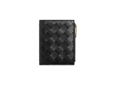 Bottega Veneta Intrecciato Small Bi-Fold Wallet "Black"