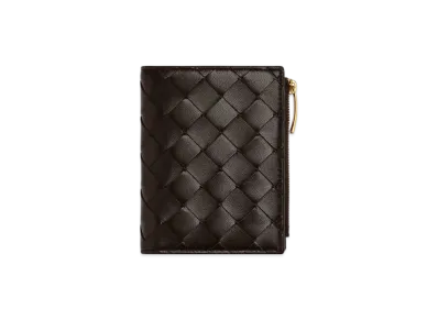 Bottega Veneta Intrecciato Small Bi-Fold Wallet "Fondente"