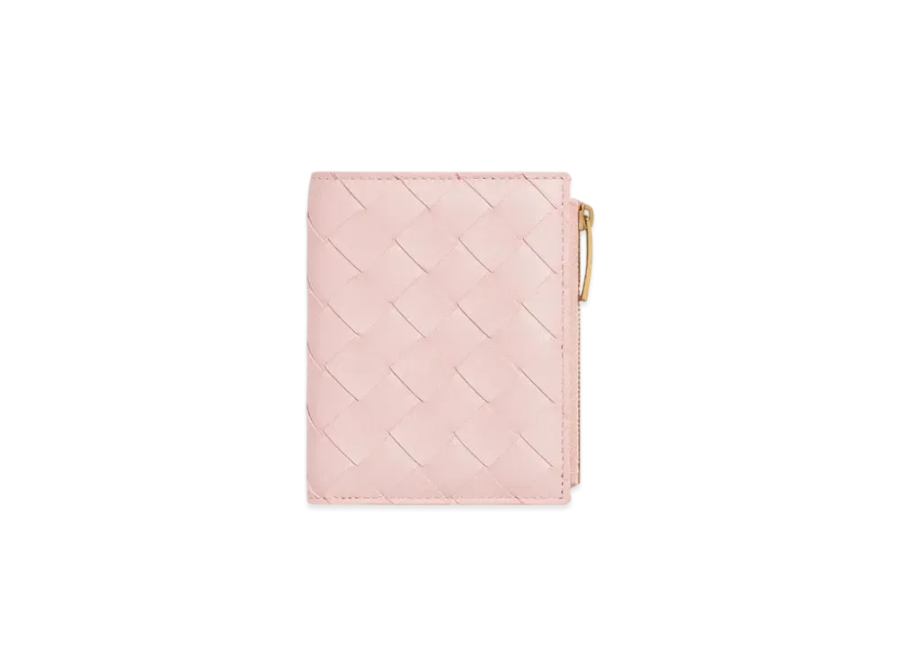 Bottega Veneta Intrecciato Small Bi-Fold Wallet "Rose"
