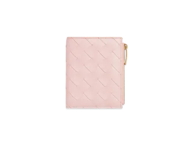 Bottega Veneta Intrecciato Small Bi-Fold Wallet "Rose"