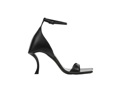 BALENCIAGA Women's Hourglass 100mm Sandal In Soft Calfskin "Black"