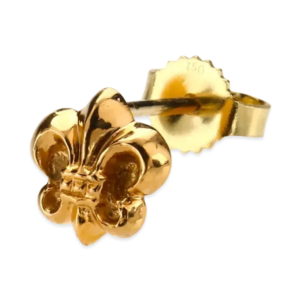 Chrome Hearts 22K Cut BS Fleur Stud Earrings "Gold"