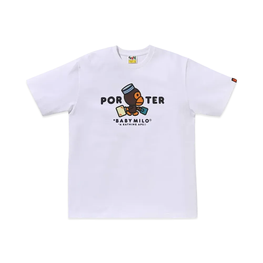 A BATHING APE x PORTER STAND Bape X Porter Stand Baby Milo Tee "White"