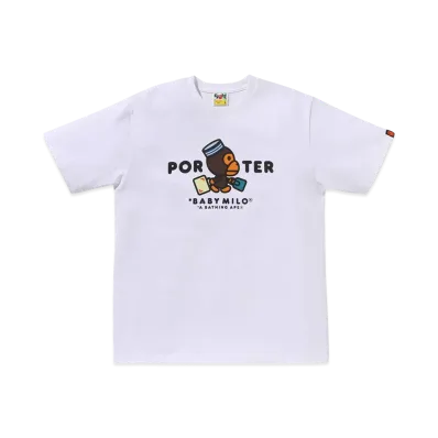 A BATHING APE x PORTER STAND Bape X Porter Stand Baby Milo Tee "White"